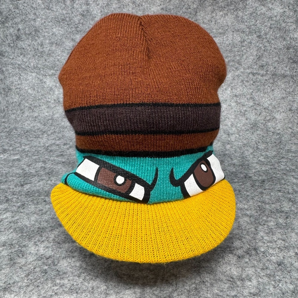 Disney Perry the Platypus Beanie Bill Hat Black Phineas and Ferb Hipster Y2K